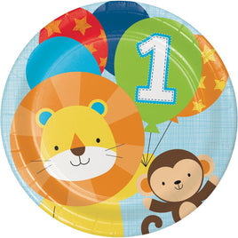 ONE IS FUN-BOY PAPER LUNCH PLATES 8 CT. 
