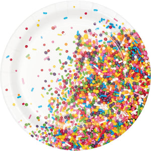 SPRINKLES 7 INCH PLATES 8 CT