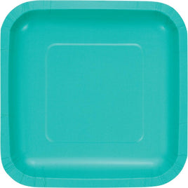TEAL LAGOON SQUARE PAPER DESSERT PLATES 18 CT. 