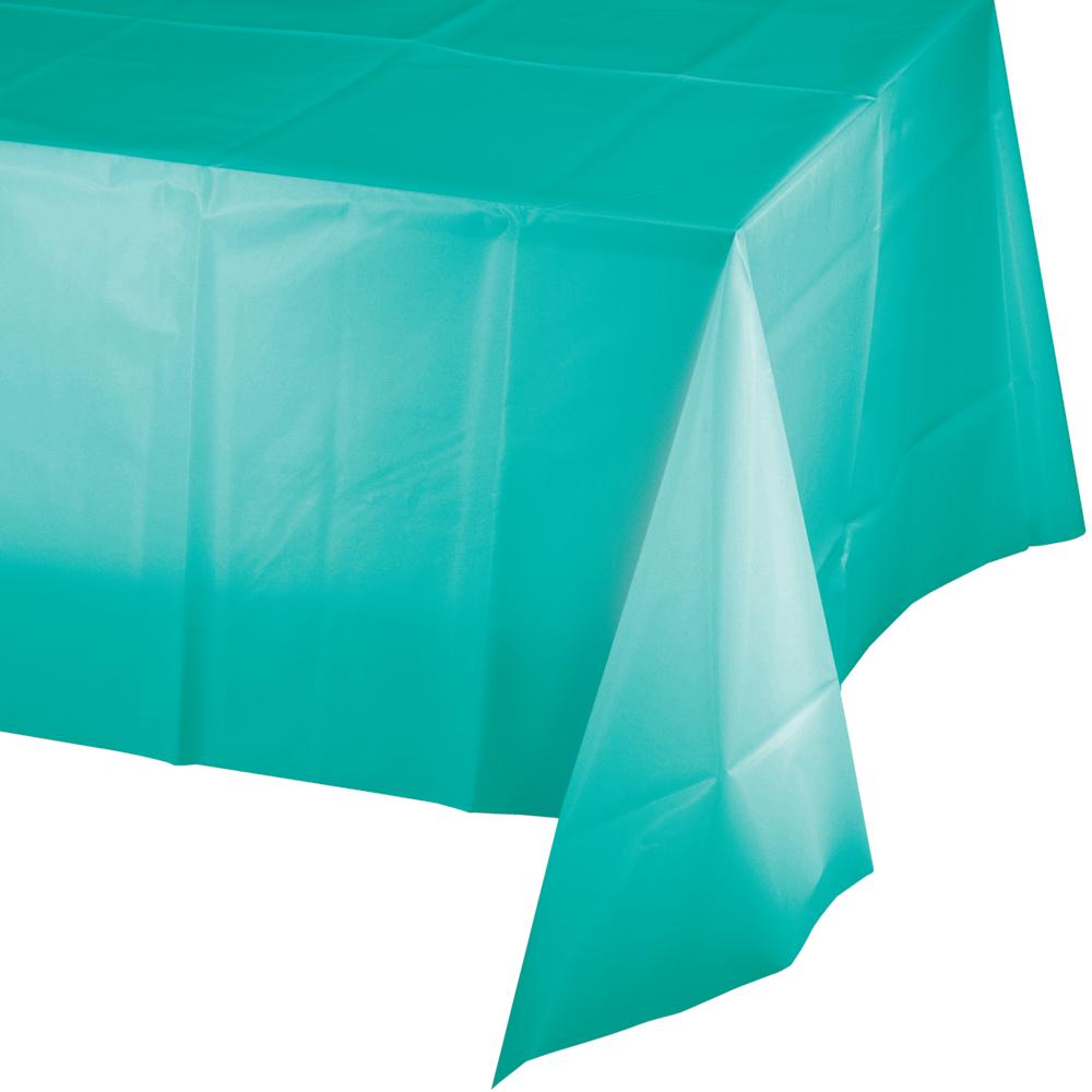 TEAL LAGOON PLASTIC TABLECOVER  54IN. X 108IN.  1CT. 