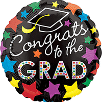 18" CONGRATS GRAD DOTS FOIL BALLOON