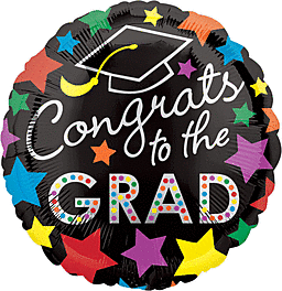 18" CONGRATS GRAD DOTS FOIL BALLOON