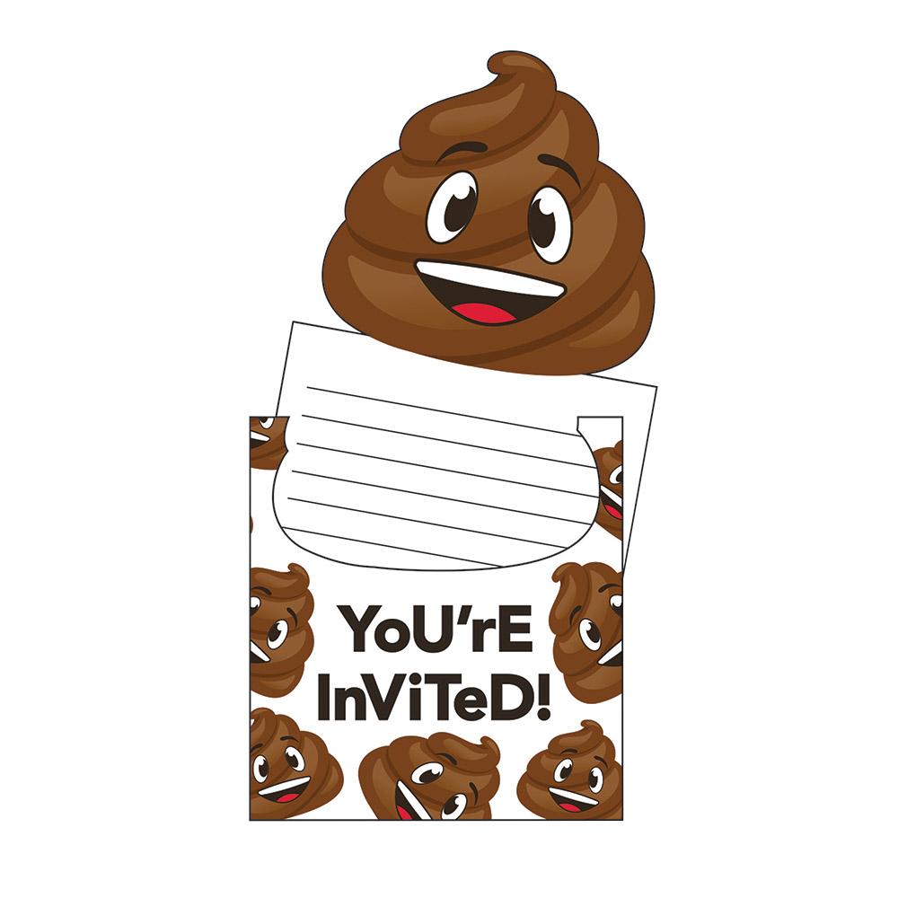 Poop Emojions Invitation Popup 8 ct