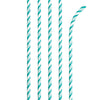 PAPER STRAWS TEAL LAGOON  AND WHITE 24 CT