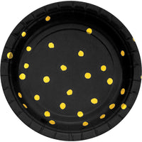 BLACK VELVET FOIL PAPER DESSERT PLATES 8 CT. 