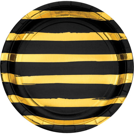 BLACK VELVET FOIL PAPER LUNCH PLATES 8 CT. 