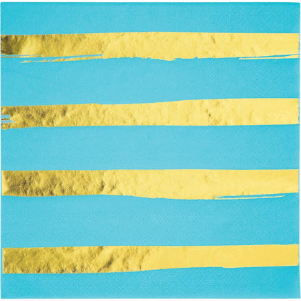 BERMUDA BLUE 3 PLY. FOIL STAMP LUNCH NAPKINS 16 CT. 