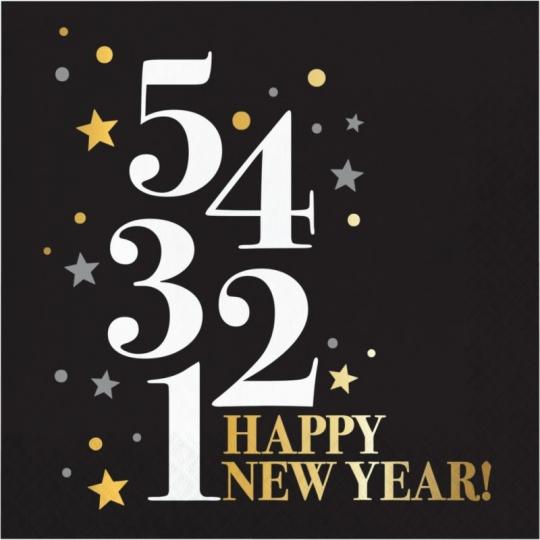 Golden New Year Luncheon Napkins 16 ct. 