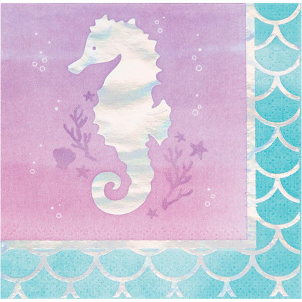 MERMAID SHINE BEVERAGE NAPKINS 16 CT. 