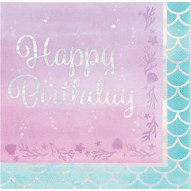 MERMAID SHINE "HAPPY BIRTHDAY" LUNCH NAPKINS 16 CT. 