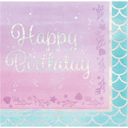MERMAID SHINE "HAPPY BIRTHDAY" LUNCH NAPKINS 16 CT. 