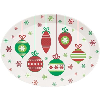 Christmas Ornaments Plastic Oval Shaped Tray 1 ct.