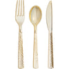 Metallic Gold Hammered Assorted Cutlery 24 ct.