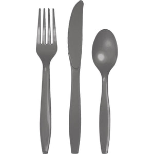 GLAMOUR GRAY ASSORTED CUTLERY 24 CT. 