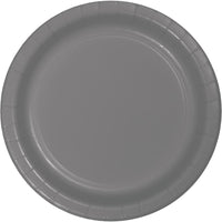 GLAMOUR GRAY PAPER LUNCH PLATES 24 CT. 
