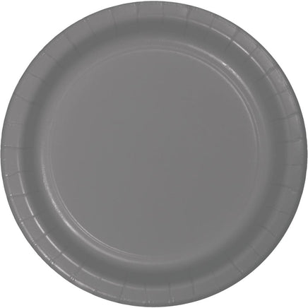 GLAMOUR GRAY PAPER DESSERT PLATES 24 CT. 