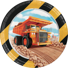7 in. Big Dig Construction Dessert Paper Plates 8 ct. 