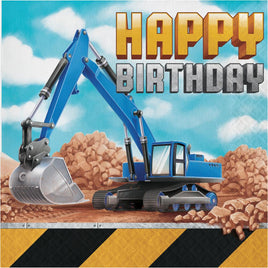 Big Dig Constrution Happy Birthday Luncheon Napkins 16 ct. 