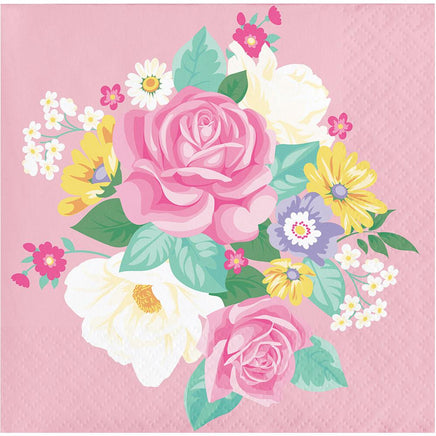 Floral Tea Party Beverage Napkins 16 ct.