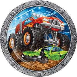 9 in. Monster Truck Rally Lunch Plate 8 ct.