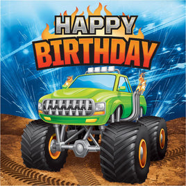 Monster Truck Rally Happy Birthday Luncheon Napkins 16 ct.