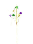 20" Purple, Green and Gold Ornament Spray w/ 6 Ornaments