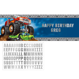 Monster Truck Rally Giant Banner W/Stickers  1 ct.