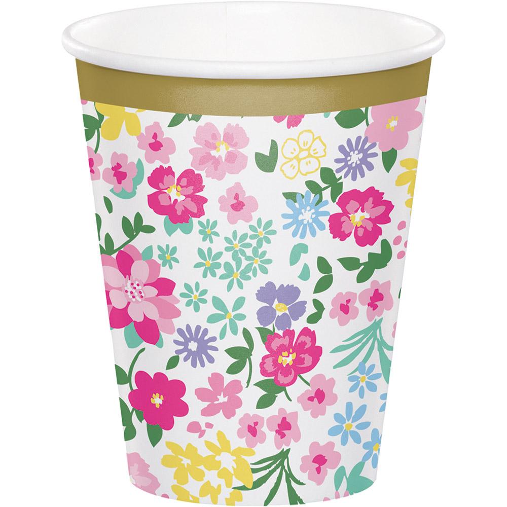 9 oz. Floral Tea Party Paper Cups 8 ct.