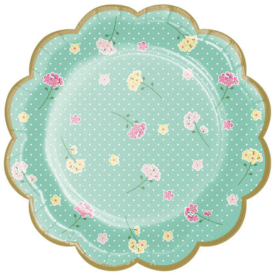 7 in. Floral Tea Party Assorted Dessert Plate 8 ct.