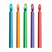 Color Flame Birthday Candles & Holders 10ct