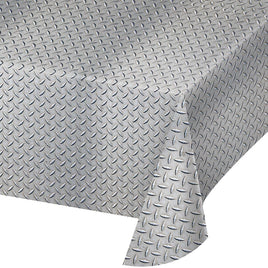Diamond Plate Plastic Tablecover 1 ct.  54 in. X 108 in.