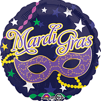17" Mardi Gras Mask Foil Balloon