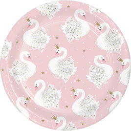 STYLISH SWAN 7 INCH PAPER PLATE 8 CT