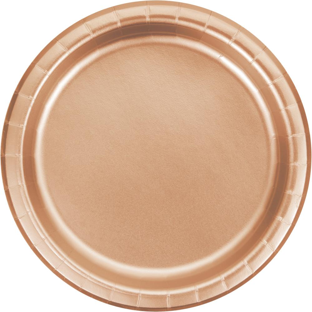 9 in.  Rose Gold Foil Lunch Plates 8 ct.  