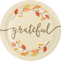 7IN. THANKFUL DESSERT PAPER PLATES 8 CT.