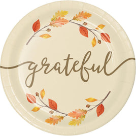 7IN. THANKFUL DESSERT PAPER PLATES 8 CT.