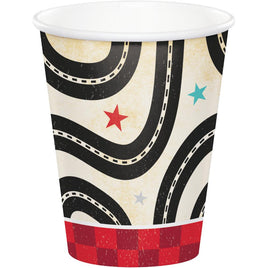 VINTAGE RACE CAR 9 OZ. PAPER CUPS 8 CT. 