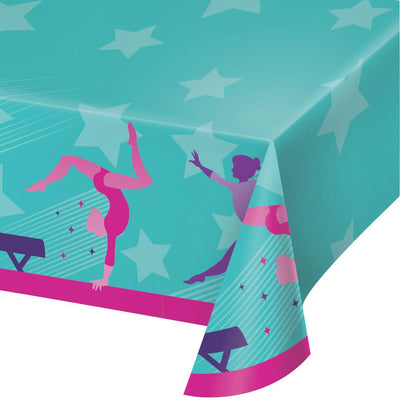 Gymnastics Party Paper Tablecover 54 in. X 102 in.   1ct. 