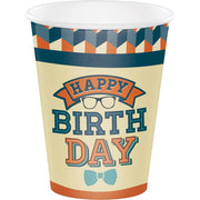HIPSTER BIRTHDAY 12 OZ CUP 8 CT