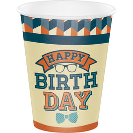 HIPSTER BIRTHDAY 12 OZ CUP 8 CT