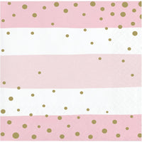 PINK AND GOLD CELEBRATION 2 PLY NAPKINS 16 CT