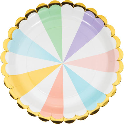 9 in. Pastel Celebrations Scalloped Lunch Plates 8 ct.
