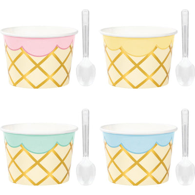 Treat Cups w/Clear Plastic Mini Spoons 8 ct. 