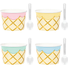 Treat Cups w/Clear Plastic Mini Spoons 8 ct. 