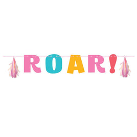 IRIDESCENT GIRL DINO TASSLE BANNER 1 CT