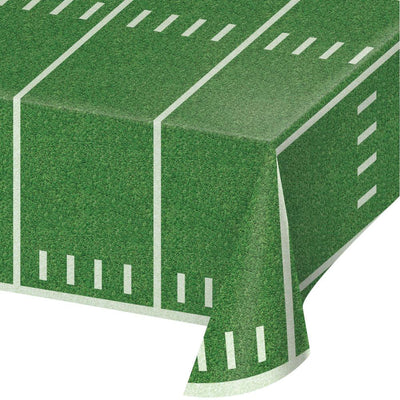 Football Field Plastic Tablecover 54 in. X 108 in.  1 ct. 