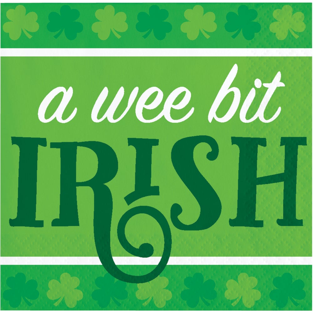 Irish Clover Wee Bit Irish Beverage Napkins 16 ct.