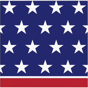 AMERICAN FLAG 2 PLY BEVERAGE NAPKIN 16 CT