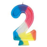 Number 2 Rainbow Birthday Candle