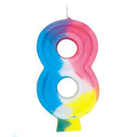 Number 8 Rainbow Birthday Candle